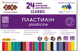 Plastilinas Zibi CLASSIC KIDS Line, 24 spalvos