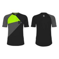 Rock Machine Cycling shirt Trail Jersey SS, black/green/green, S