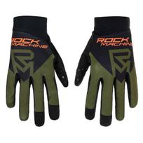 Rock Machine Cycling gloves Race FF, black/green/orange, M
