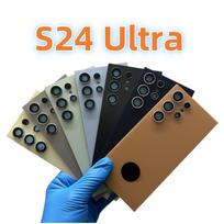 „Samsung Galaxy S24 Ultra S24U 5G“ pakaitinio galinio stiklo baterijos galinių durelių dangtelis su fotoaparato objektyvo klijais S24 Ultra-Black-US