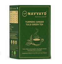 Žalioji arbata su ciberžole, imbieru ir Tulsi (100 g), Ciberžolės imbiero Tulsi žalioji arbata, Navvayd