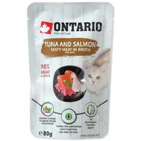 ONTARIO Tuna & Salmon - konservai katėms su tunu ir lašiša sultinyje 80g