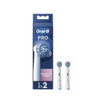 Oral-B Replaceable Toothbrush Heads | EB60X-2 Sensitive Clean Pro | Heads | For Adults | 2 Brush Heads Included | White