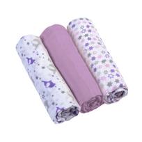 BabyOno vystyklai medvilniniai 3 vnt, violetiniai 348/04