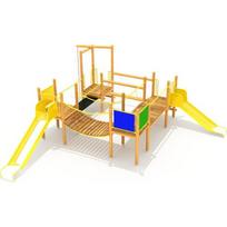 Medinė vaikų žaidimų aikštelė modelis 0502F