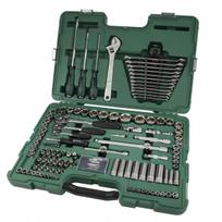 SATA 1/4" + 3/8" + 1/2" GALVUČIŲ IR RAKTŲ RINKINYS 124VNT.