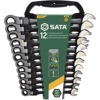 SATA Raktų su lanksčia terkšle rinkinys (12vnt)(8-19mm)