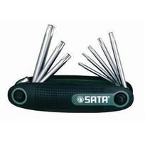 Sulankstomų TORX raktų rinkinys 8vnt. (TT9-T40) su kiauryme