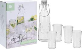 Grafinas ir stiklinių rinkinys 1 L, 4 x 250 ml