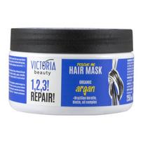 Kaukė pažeistiems plaukams su organiniu arganų aliejumi, brazilišku keratinu ir biotinu Victoria Beauty, 250ml