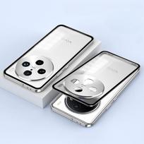 skirtas VIVO X100 Pro Case Aliuminio lydinio metalinio rėmo buferio dangtis, skirtas VIVO X100 Ultra X100s Pro smūgiams atsparus skaidraus galinio korpuso korpusas vivo X100 Ultra sidabras
