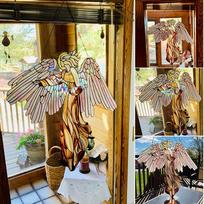 Beicuotas Suncatcher akrilo angelo stiklo langas sodo namų kabantis dekoro pakabukas One Size