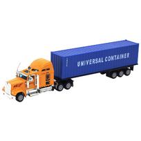 1/65 Konteinerinio sunkvežimio modelis Sunkvežimio žaislas Berniukų sunkvežimio modelis Realistiškas konteinerinio sunkvežimio žaislinis modelis 1/65-Size:24*4*6cm mėlyna/geltona