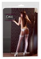 Cottelli legwear Stockings white 5 Prisegamos kojinės