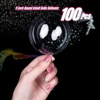 100 vnt. maži skaidrūs balionai, mini 5 colių apvalūs maži BoBo balionai, be latekso, krištoliniai skaidrūs burbuliniai balionai vakarėliui 5inch white