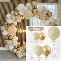 Baltas smėlis Auksiniai balionai Girlianda Lanko rinkinys Latekso balionai Globos Gimtadienio vakarėlio dekoracija Vestuvių vakarėlio Vaikų Kūdikio krikštynų reikmenys beige