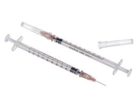 0,08 EUR už 1 vnt. užsakant 100 vnt. Švirkštas vienkartinis 1 ml, su 26G x 12,7 mm adata, sterilus, Luer Slip - adata užmaunama