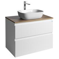 Vonios spintelė Altair II 68 cm su ant stalviršio pastatomu praustuvu baltos / ąžuolo spalvos
