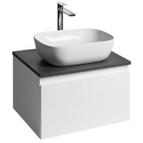 Vonios spintelė Altair II 58 cm su ant stalviršio pastatomu praustuvu baltos / antracitinio skalūno spalvos