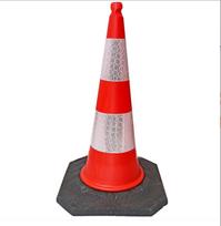 Šviesą atspindintis kelio kūgis su pagrindu, 100 cm (PVC)