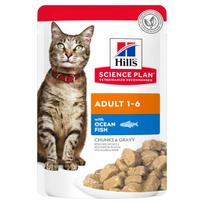HILL'S SP Feline adult ocean fish chunks&gravy guliašas suaugusioms katėms su žuvimi, 12x85 g