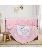 Lorelli vaikiškas patalynės komplektas Little Bear Pink, 140x95, 5 dalių