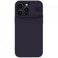 Tamsiai violetinis dėklas su kameros apsauga "Nillkin CamShield Silky Silicone" telefonui iPhone 15 Pro
