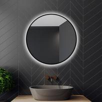 Apvalus veidrodis Rada Black su galiniu led apšvietimu ø 60cm