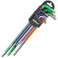 Torx raktai extra ilgi spalvaT10-T50 rinkinys 9vnt., S2