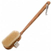 Hydrea London Kūno šveitimo šepetys su nuimama rankena Olive Wood Bath Brush with Pure Bristle 1vnt.