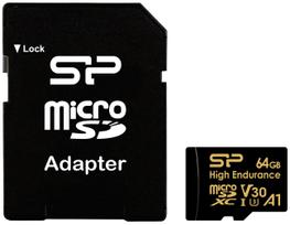 Silicon Power memory card microSDXC 64GB High Endurance + adapter