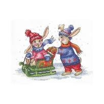 Siuvinėjimo rinkinys Andriana Bunnies Winter Games SANZ-43 20x13.5cm