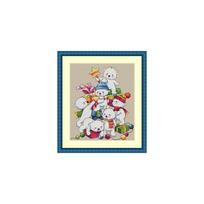 Siuvinėjimo rinkinys Merejka Christmas Bears SK55 20x17cm