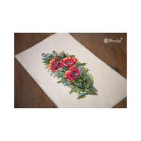 Siuvinėjimo rinkinys Merejka Vintage Poppies (Cappucino AIDA) SK81A 30x16cm
