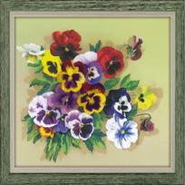 Siuvinėjimo rinkinys RIOLIS Našlaitės 0059PT Satinas 20x20cm
