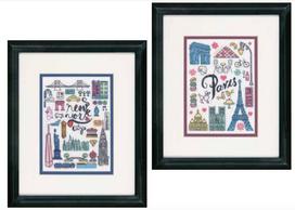 New York / Paris (12 x 17 cm) - DIMENSIONS siuvinėjimo kryželiu rinkinys