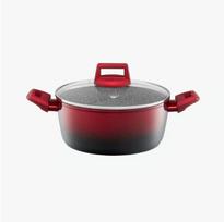 Ambition aliuminio puodas su dangčiu Ombre Red 28 cm, 6,7 l