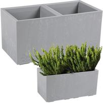 Gėlių klomba KARO 800x400x400 ECO perdirbtas betonas - šviesiai pilkas betonas LA936-70 Lamela