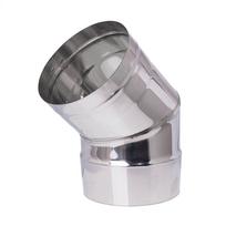 Dūmtraukio alkūnė 45°, nerūdijančio plieno AISI 304, Ф120