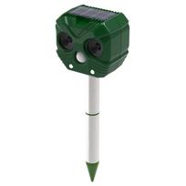 Saulės energija ir USB įkrovimas Kačių atbaidytojas LED šviesa Ultragarsinis Vandeniui atsparus Šunų atbaidytojas žalia