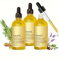 Augalų ekstraktas plaukų augimui skirtas aliejus sausiems pažeistiems plaukams ir jų augimui, 60ml 3vnt. 3PCS Natural Hair Growth oil yellow