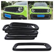 7 vnt priekinių grotelių grotelių įdėklo dangčio apdailos rėmas, skirtas Jeep Renegade 2015-2018 m.