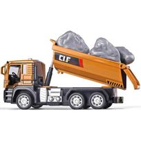 1/50 Savivartis Metalinis Lydinio Statybinis Transportas, Atgal Traukiamas Savivartis Žaislas su Šviesomis ir Garsais, Metalinė Kabina Savivartis Vaikams Statybiniai Žaislai 1/50-Size:16*6*6.5cm geltona