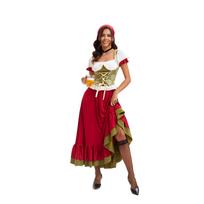 Vokiškas Oktoberfest karnavalinis kostiumas, moteriška suknelė su apvalkalu, seksualus scenos kostiumas L raudona