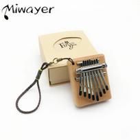 8 klavišas Kalimba Thumb Piano Square Mini Pocket Calimba Natūralaus buko medienos C klavišas beige
