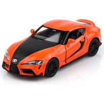 1/36 Scale Toyota Supra Speed ​​and Passion 9 Dažymas lietinių automobilių modelių, atitraukite Toyota žaislinius automobilius, automobilius Dovanos berniukams, mergaitėms 1/36-Size:12.7*5*4cm juoda/oranžinė