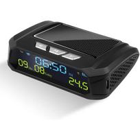 Automobilinis saulės skaitmeninis laikrodis su LCD laiko datos temperatūros ekranu automobilyje, skirtas asmeninių automobilių dalių dekoravimui lauke 9*6.5*3cm juoda