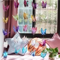 10 vnt 1 styginių origami popierinių kranų girliandų dekoro origami paukščių srovelės, skirtos kūdikio sužadėtuvėms Valentino gimtadienio vakarėliui