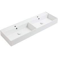 Dvigubas praustuvas Simas Agile 141x46 cm, balta matinė, AG141D BIANCO MATT