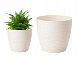 Gėlių vazonas su pagrindu kreminis 22,5x21cm plastikinis